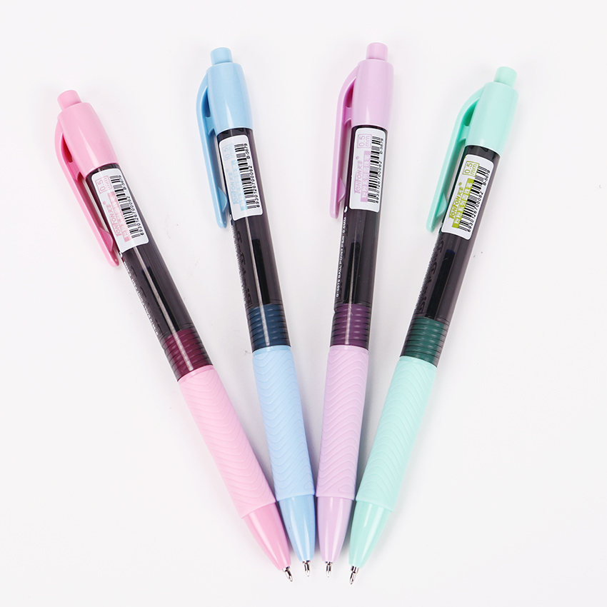 TENFON 1PC Random Powder Series Plastic Ballpoint Pen 0.5mm Press Ball Point Pen Stationery Supplies B-5679