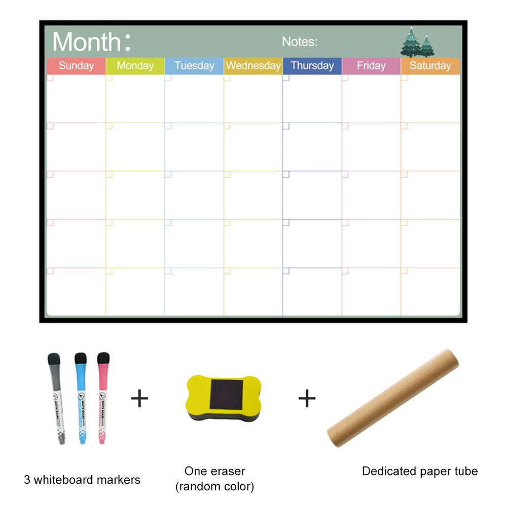 A3 Magnetische Wekelijkse & Maandelijkse Planner Whiteboard Magneet Flexibele Dagelijks Bericht Tekening Koelkast Bulletin White Board: 7