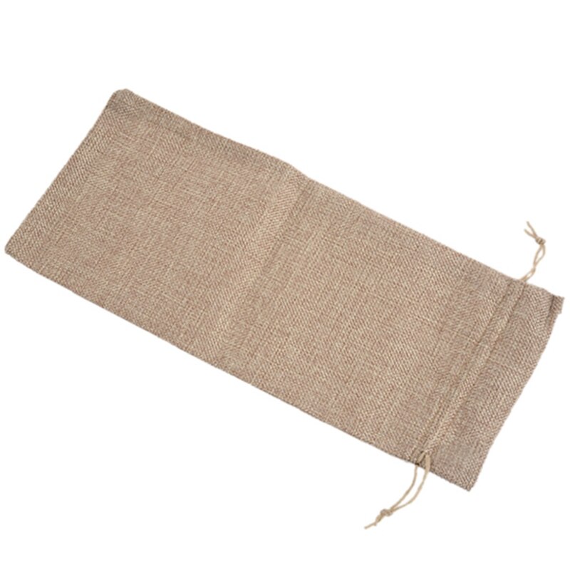 50Pcs Jute Wine Bags, 14 X 6 1/4 Inches Hessian Wine Bottle Bags With Drawstring