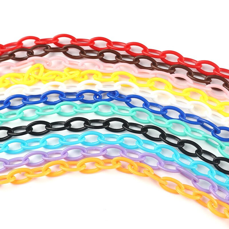 DoreenBeads Bunte Kunststoff Geschlossen Gelötet Link Kabel Kette Oval DIY Herstellung Von Schmuck Erkenntnisse 13x8mm, 42cm Lang, 2 PCs