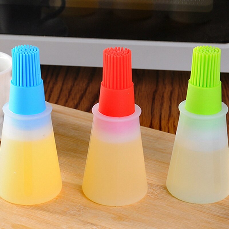 1Pc Colorful Silicone Oil Brush Baking Liquid Oil Pen Cake Butter Bread Pastry Brush BBQ Tools Safety Kitchen Basting Brush