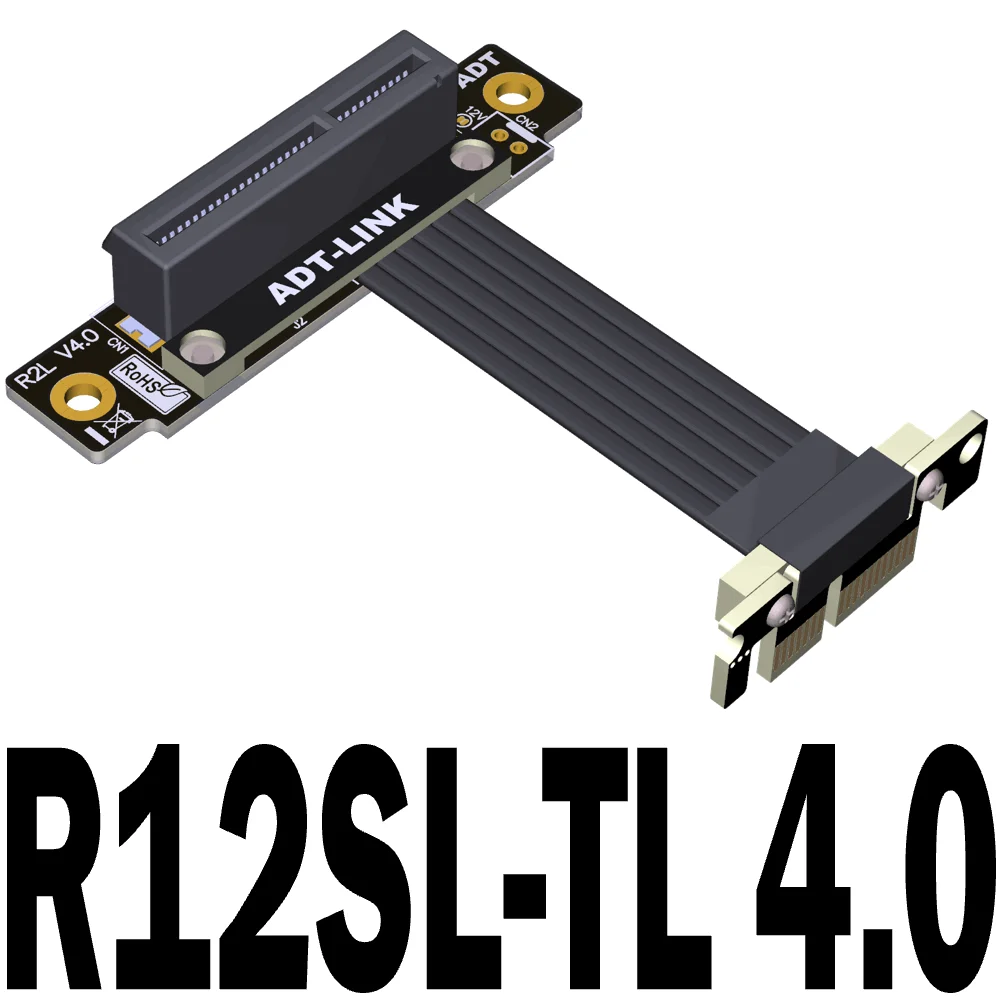 Carte Riser Gen4 PCIE 4.0x1 mâle à 4 femelle, PCI Express PCI-E 4X 1X PCI E Riser Extender, fil ruban, résistant à 90, GPU à angle droit: Orange / 1 mètre