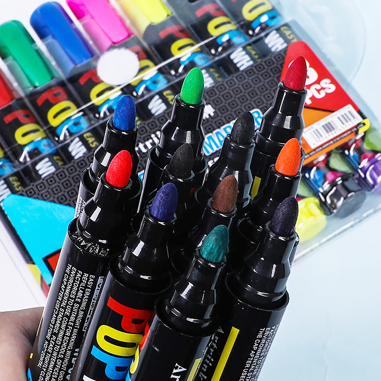 Dry Erase Markers For Whiteboards, Chisel Tip, Low-Odor, Assorted Colors, Pack of 12