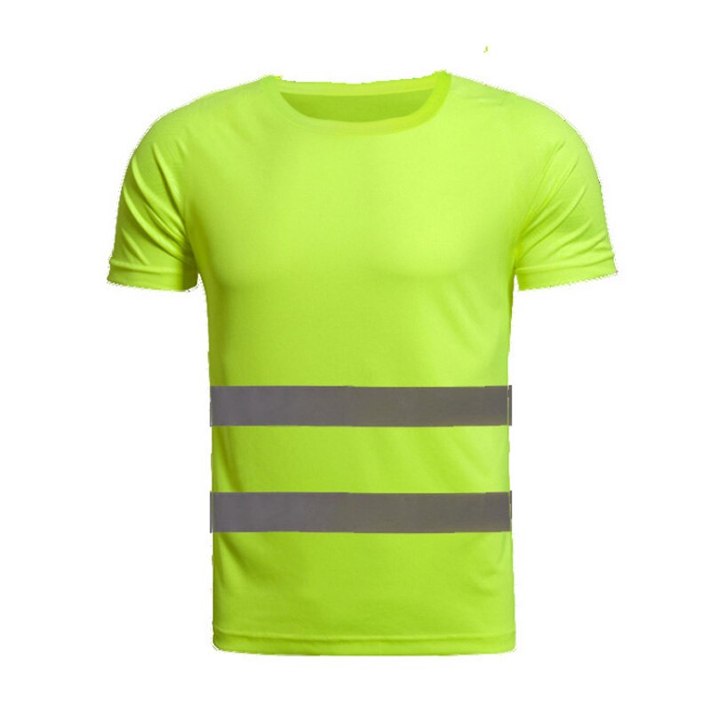 En471 ce 100%  polyester t-shirts arbejde sikkerhed beskyttende tøj sikkerhed hi vis reflekterende t-shirts til mænd: Grøn / Xl