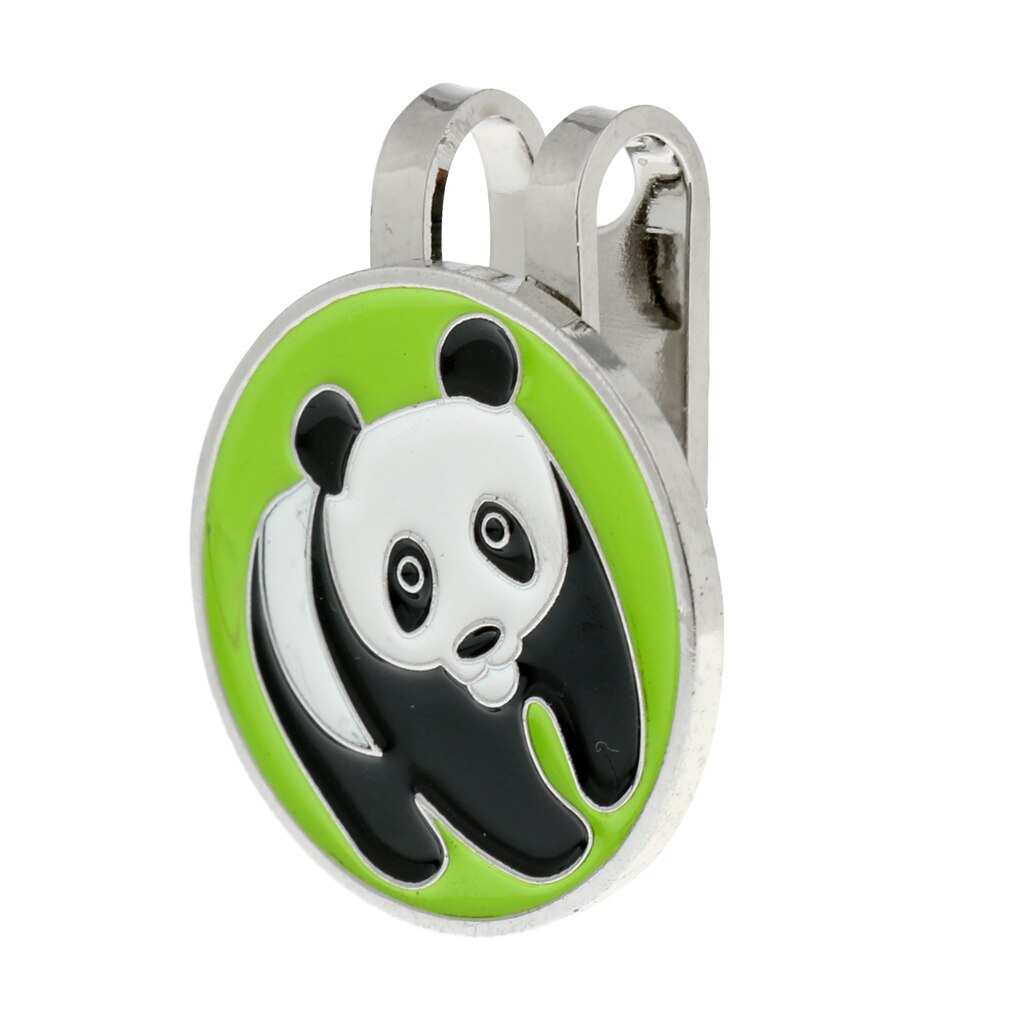 Metal Panda Magnetic Golf Ball Marker Accessory with Hat Clip Golfer