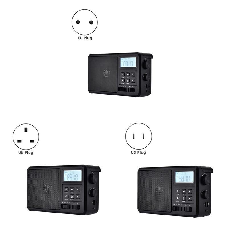 Y45A-Radio de Internet portátil, la mejor recepción, Radio FM Bluetooth, altavoz, pantalla LCD, soporte, despertador, temporizador de sueño