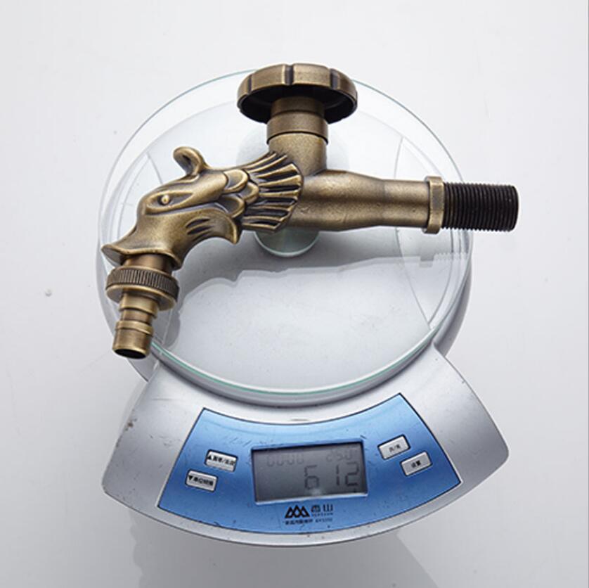 Dragon Water Faucet Outdoor Garden Cold Water Tap Laundry Bathroom Wetroom Kitchen Wall Mounted Sink Faucet Tap Spigot Bibcocks