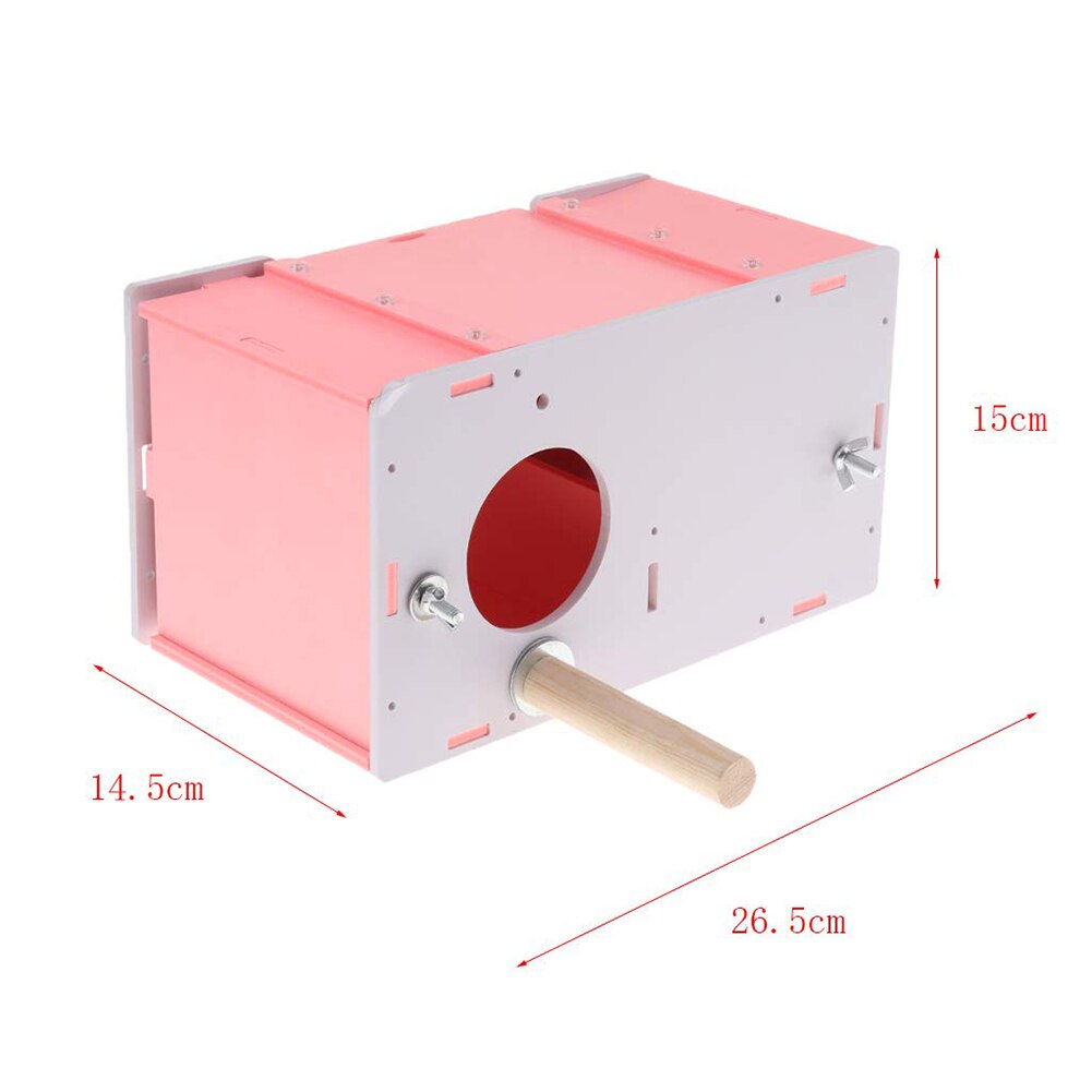Wood Pet Bird Breeding Box Bird Incubator Box Bird Parrot Breeding Cages Pet Accessories Home With Station Sticks And Screws