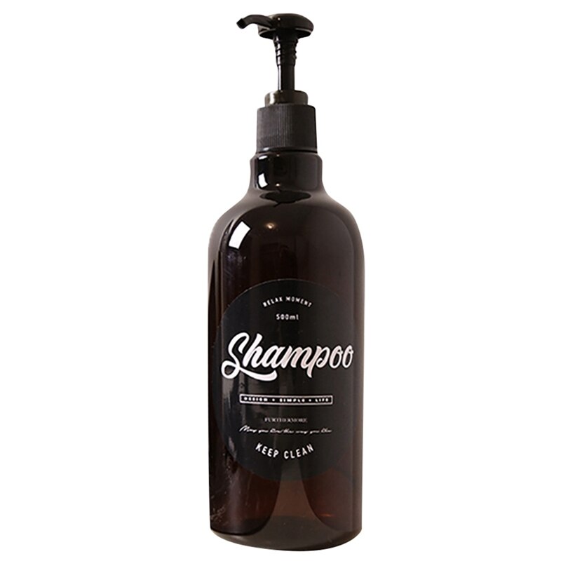 500Ml Nordic Pet Zeep Fles Bruin Badkamer Douchegel Hervulbare Flessen Shampoo Wassen Conditioner Lotions Druk Dispenser: Dark Gray