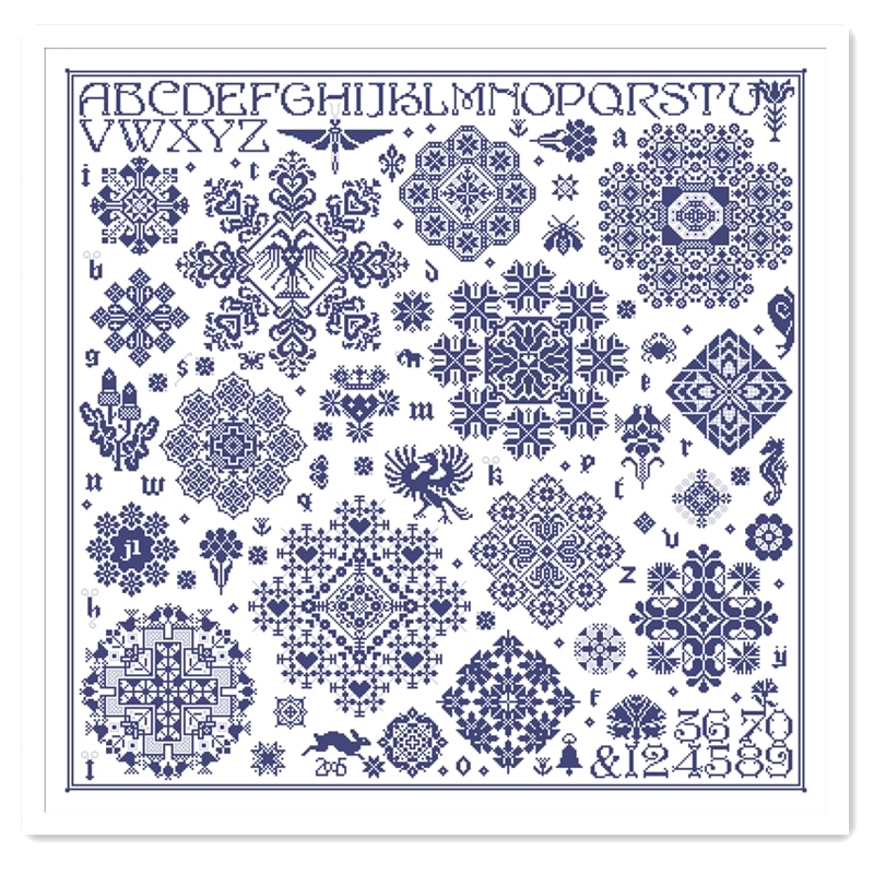 Kruissteek Stof Kruissteek Stof Wit/Zwart/Rood 50X50cm 14 Count (14 CT