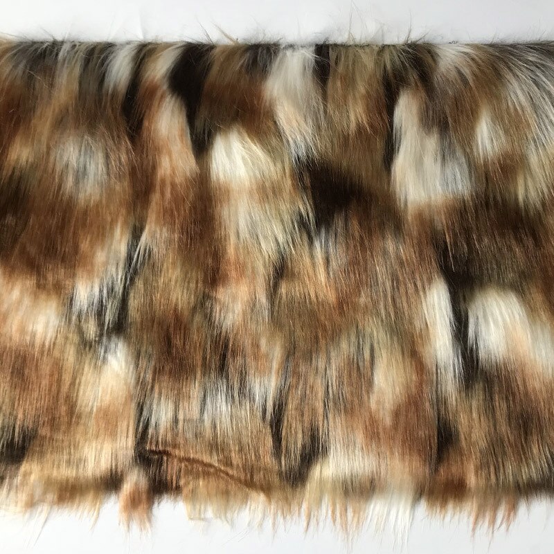 Faux Fur Bruin Koffie Vierkante Jacquard, Kleding Stiksels Met Flanel Stof