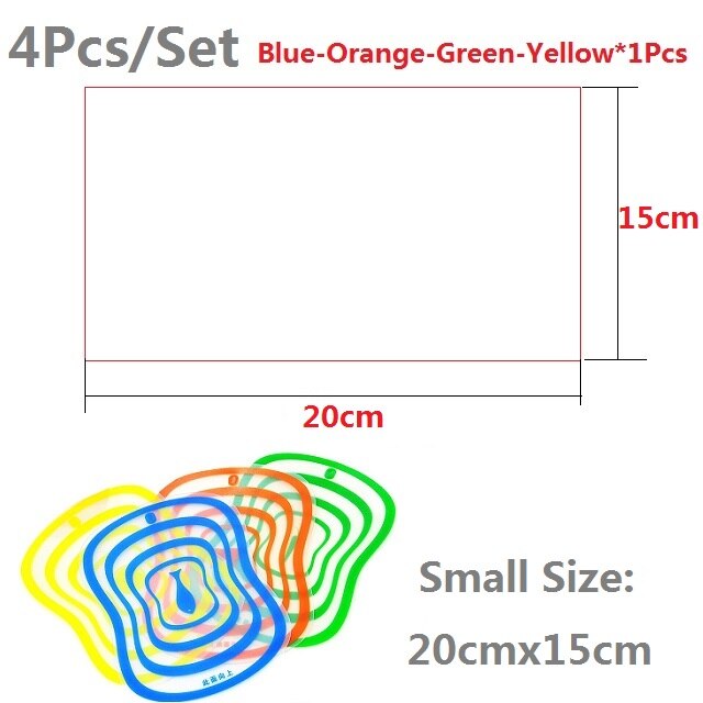 Extra Thick Flexible Plastic Cutting Board Mats With Food Icons, (Set of 4) -Prevents Slipping - Prevents Cross Contamination: SmallSize 20cmx15cm