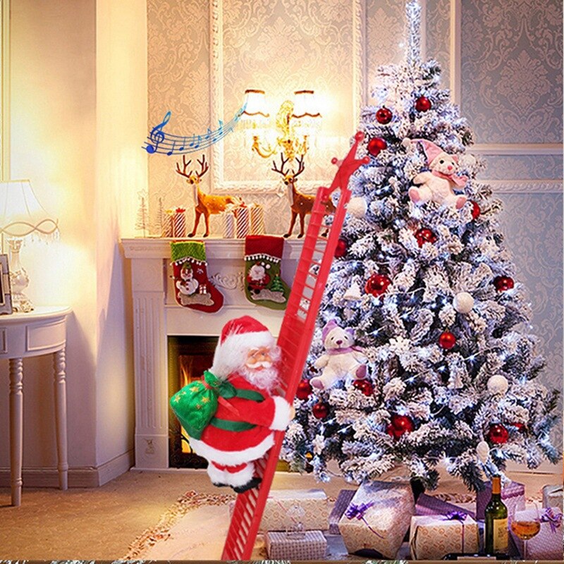 Grappige kerst klimmende kerstman kinderen