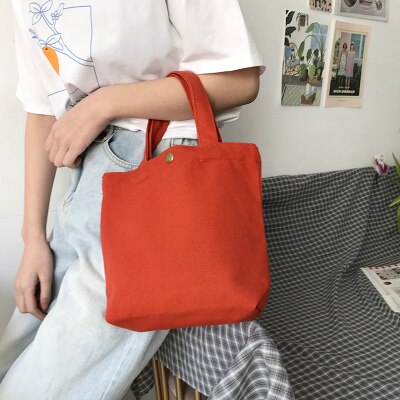 Jedzenie niosące pudełko na obiad urocza torba dziecko zakupy puste Eco klient prezent z płótna przenośne dzieci luzem tkanina w jednolitym kolorze obiad: pomarańczowy