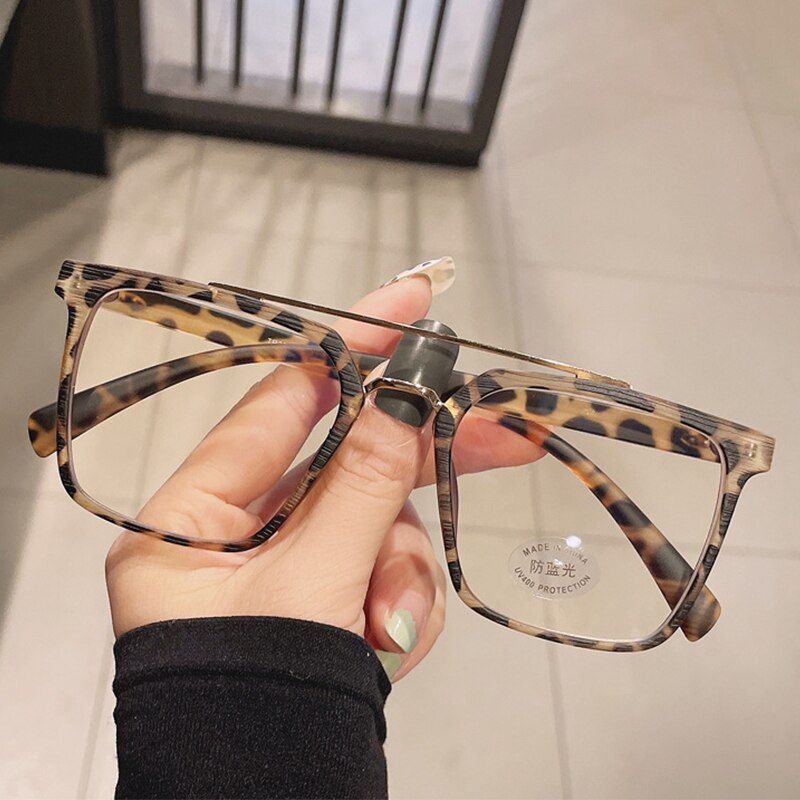 Lunettes carrées en bois Transparent pour femmes – Grandado