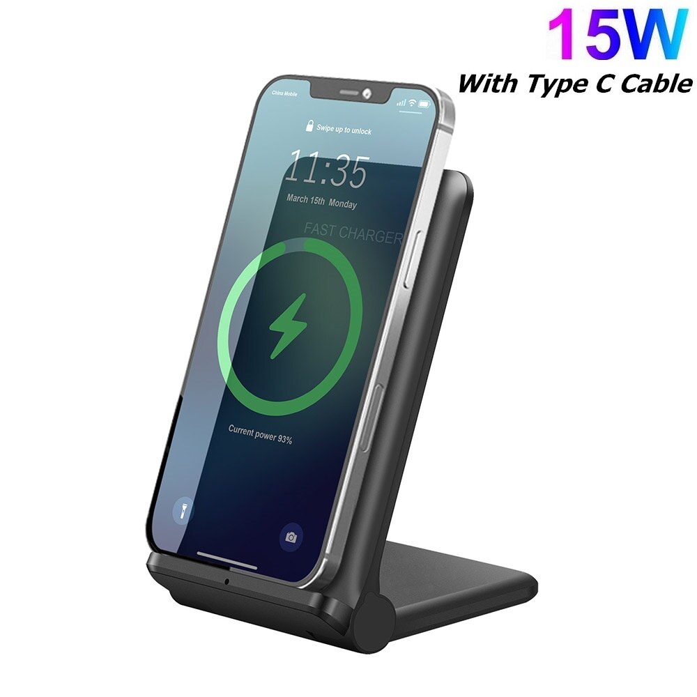 20W Fast Qi Wireless Charger 2 in 1 Induction Charging Stand For Samsung S10 S20 S21 For iPhone 13 12 11 XS XR X 8 Airpods Pro: 15W Only Phone