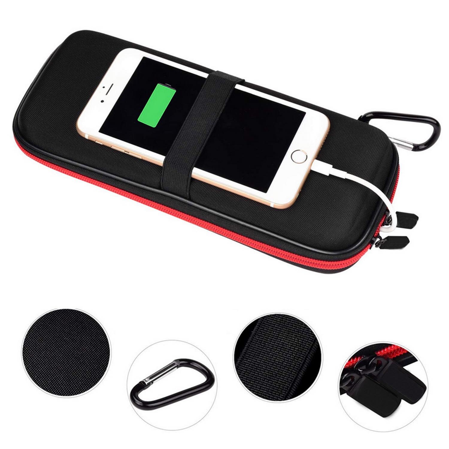 Portable Travel Hard EVA Shockproof Carrying Bag Case Pouch Storage Box with Carabiner for External Battery Pack Power Bank