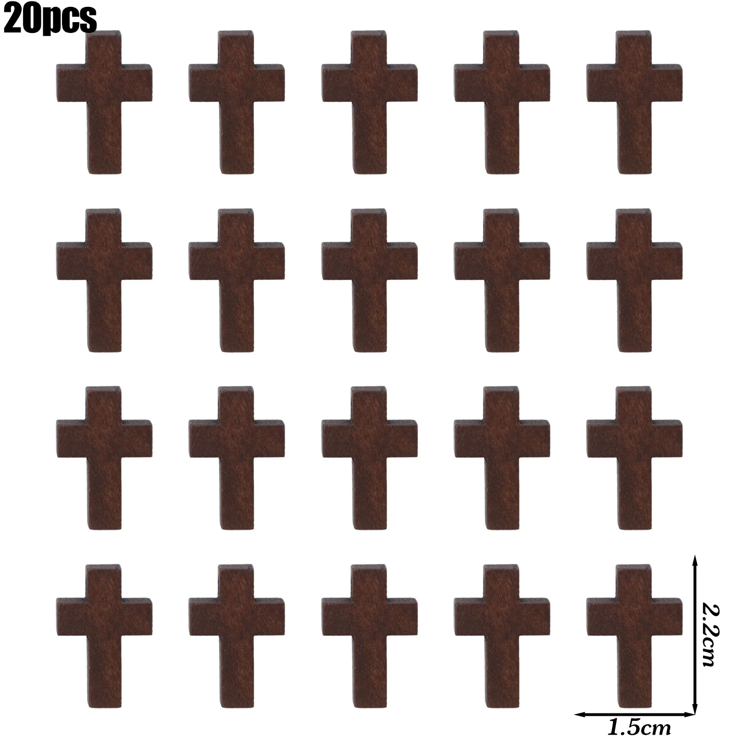 20/80pcs Wood Crosses Charms for DIY Jewelry Marking Finding Bracelet Necklace Small Cross Jewelry Pendants Components: Red