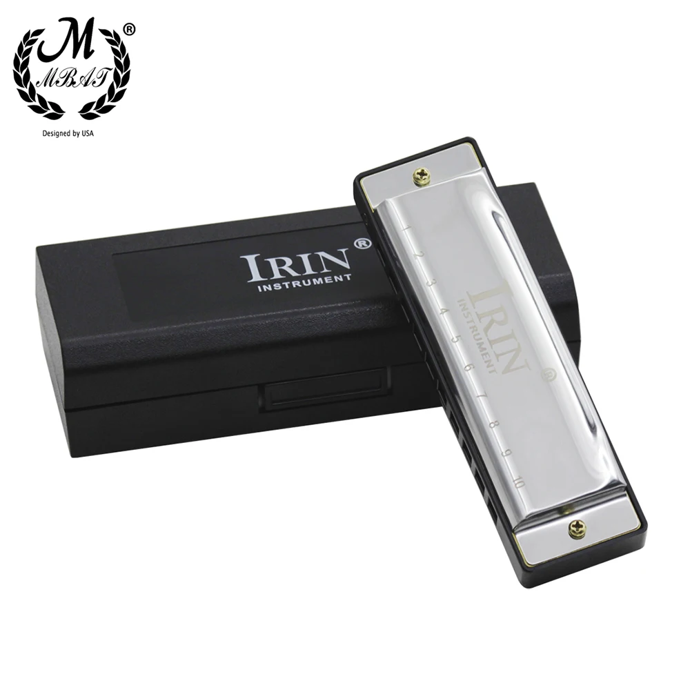 M mbat 10 hull 20 -toners g-tone bluesmunnspill abs-boks nybegynner musikkelsker treblåseinstrument munnspill med etui