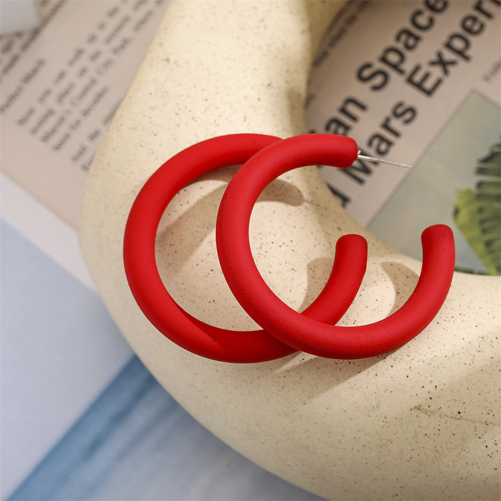 Iparam brincos de argola em resina, brincos de argola em formato de semicírculo c coreano, em acrílico redondo, 2021, joias da moda, presentes: IPA1035-2