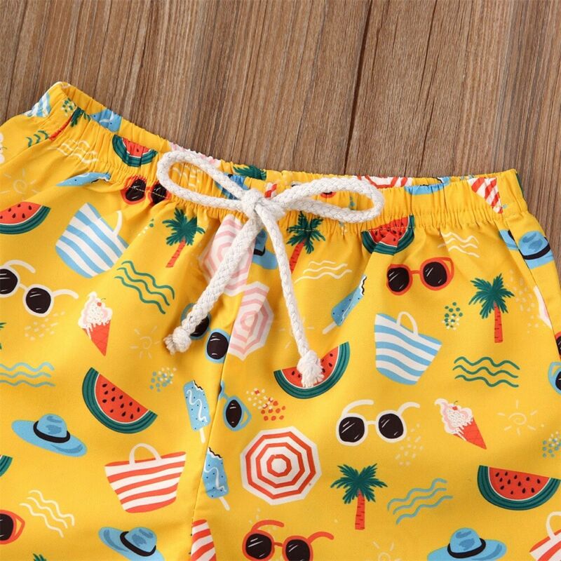 Spädbarn småbarn bebis pojke barn shorts med tropiskt tryck badbyxor sommar strandshorts byxor trosor 0-4 år