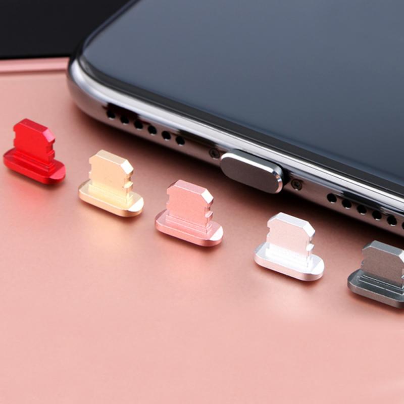 1 unidad, para IPhone 6 6s 7 8 X Xs, accesorios de cargador, enchufe de polvo para teléfono móvil, Protector de interfaz de datos de Metal para teléfono móvil de Apple