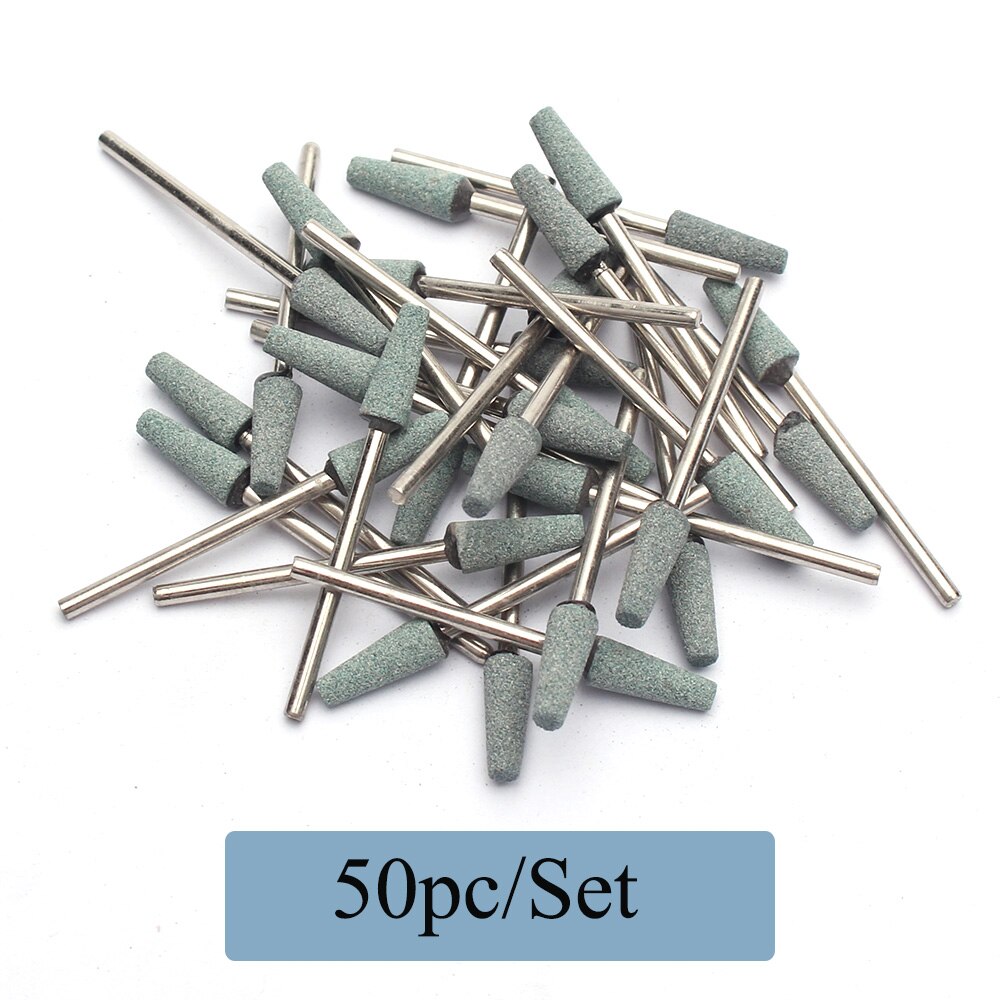 50 Stks/set Korund Nail Boor Frezen Roterende Keramische Steen Bur Elektrische Boren Bits Voor Manicure Pedicure Machine