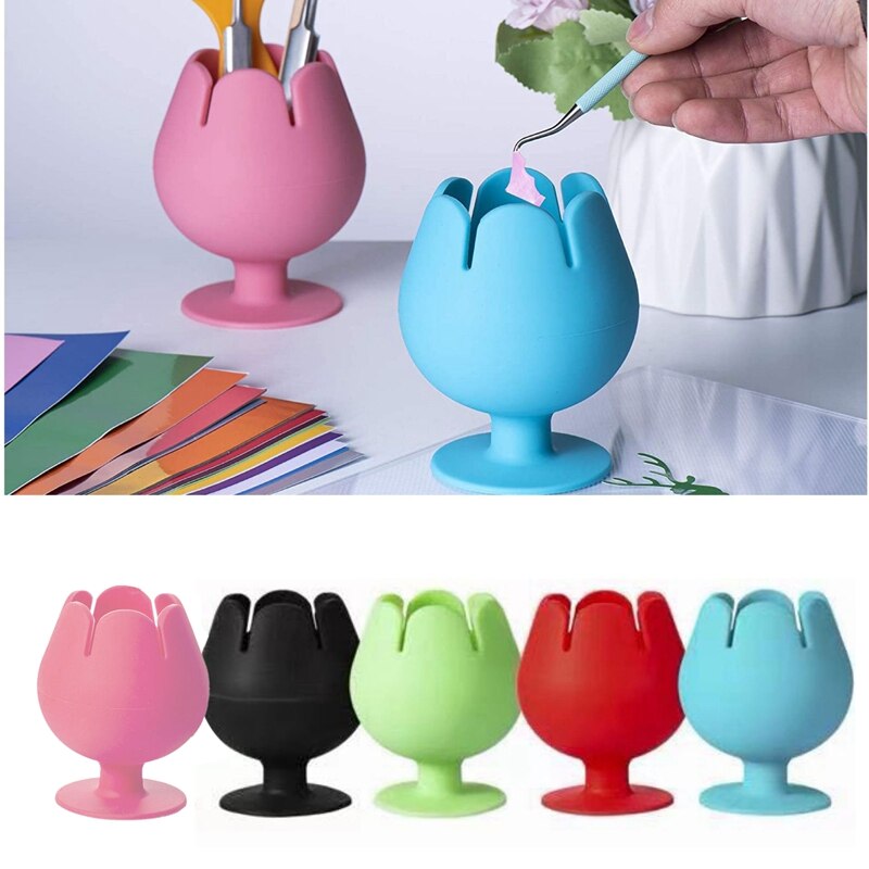 Collecteur de déchets de désherbage en vinyle aspiré, organisateur en forme de tasse à vin pour outils et accessoires de Cricut