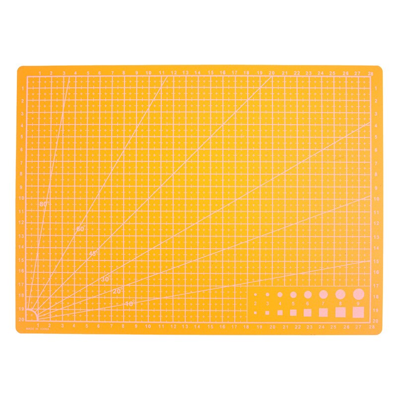 PVC30*22cm A4 Grid Lines Self Healing Cutting Mat Craft Card Fabric Leather Paper Board DIY Tools Woodworking Mats Handmade Mats: Yellow