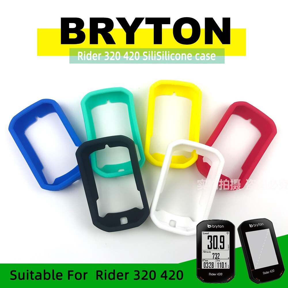 Bryton rider 420 rider 320 taske cykel computer silikone cover tegneserie gummi beskyttelses taske + hd film (til bryton 420)