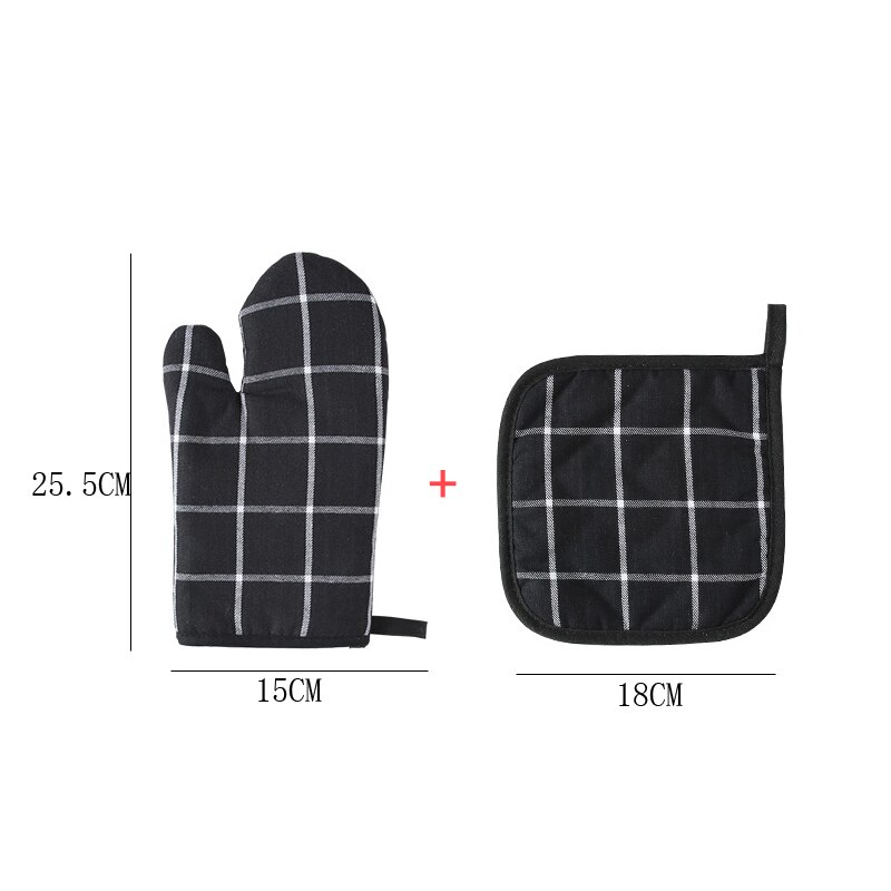 Kitchen microwave Gloves Potholders Oven Mitts Heat resistant non-slip pan Baking pan barbecue Heat-insulating tool: A Gloves table mat