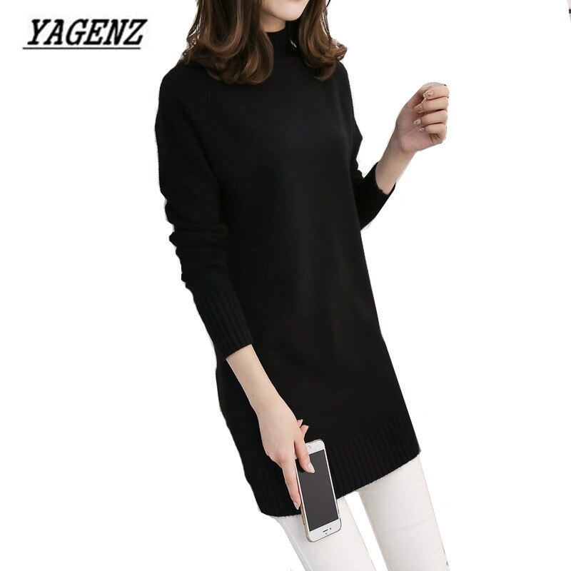 Factory direct sales Medium long Turtleneck Sweater Knitted Women's Clothing Winter Loose Pullover Casual Shirt Women Sweater