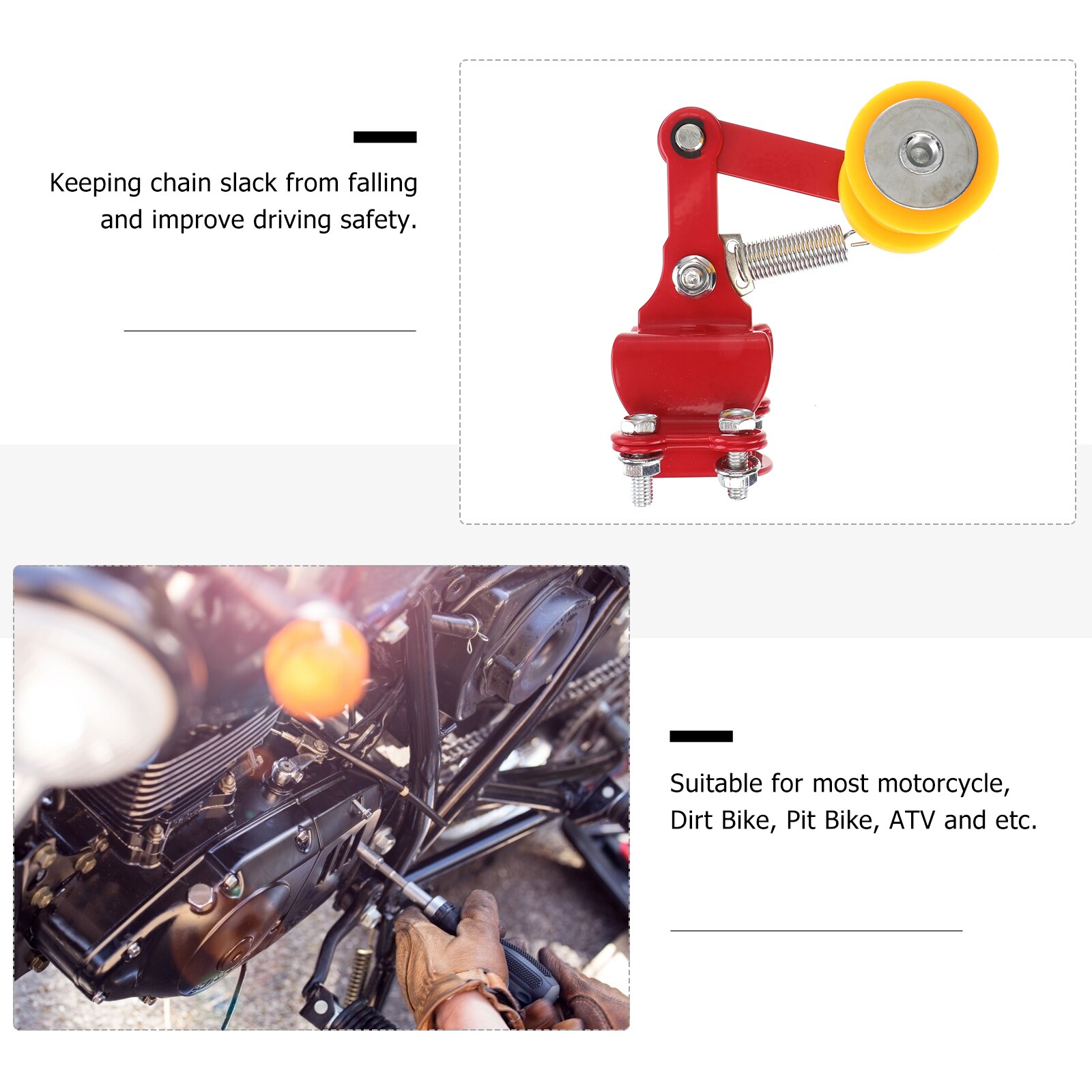 Motorcycle Chain Regulator Universal Chain Tensioner Adjuster Tool Roller Motorcycle Modified Accessories for Dirt Pit Bike ATV