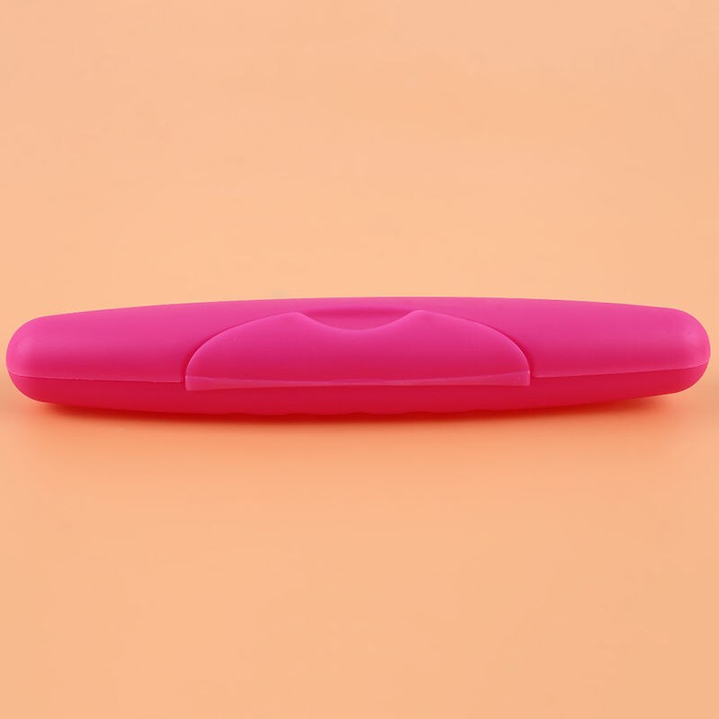 Draagbare Plastic Tandenborstel Opbergdoos Reizen Tandenborstels Houder Tandenborstel Organizer Tanden Borstel Container Voor Camping: red