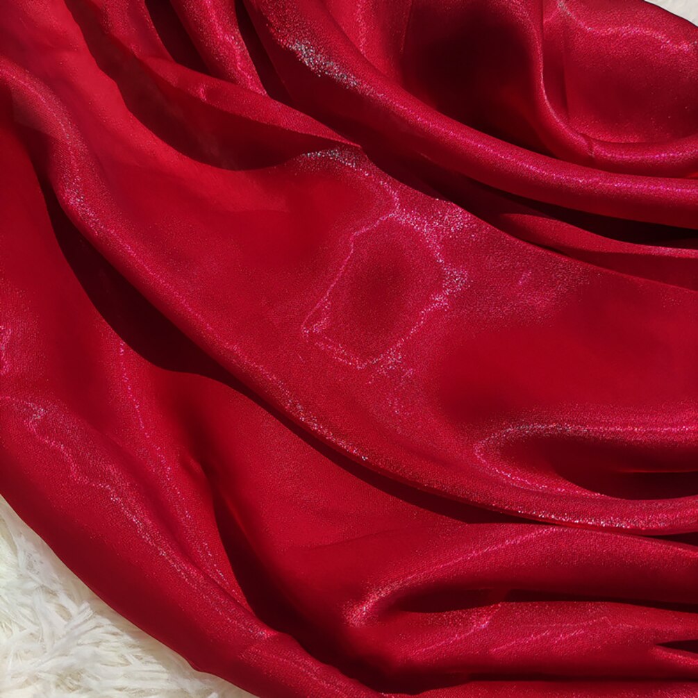 Kolorowa jednokolorowa tkanina z organzy przędzy sukienka Organza suknia ślubna tkanina do szycia Diy 50cm x 150cm: 7