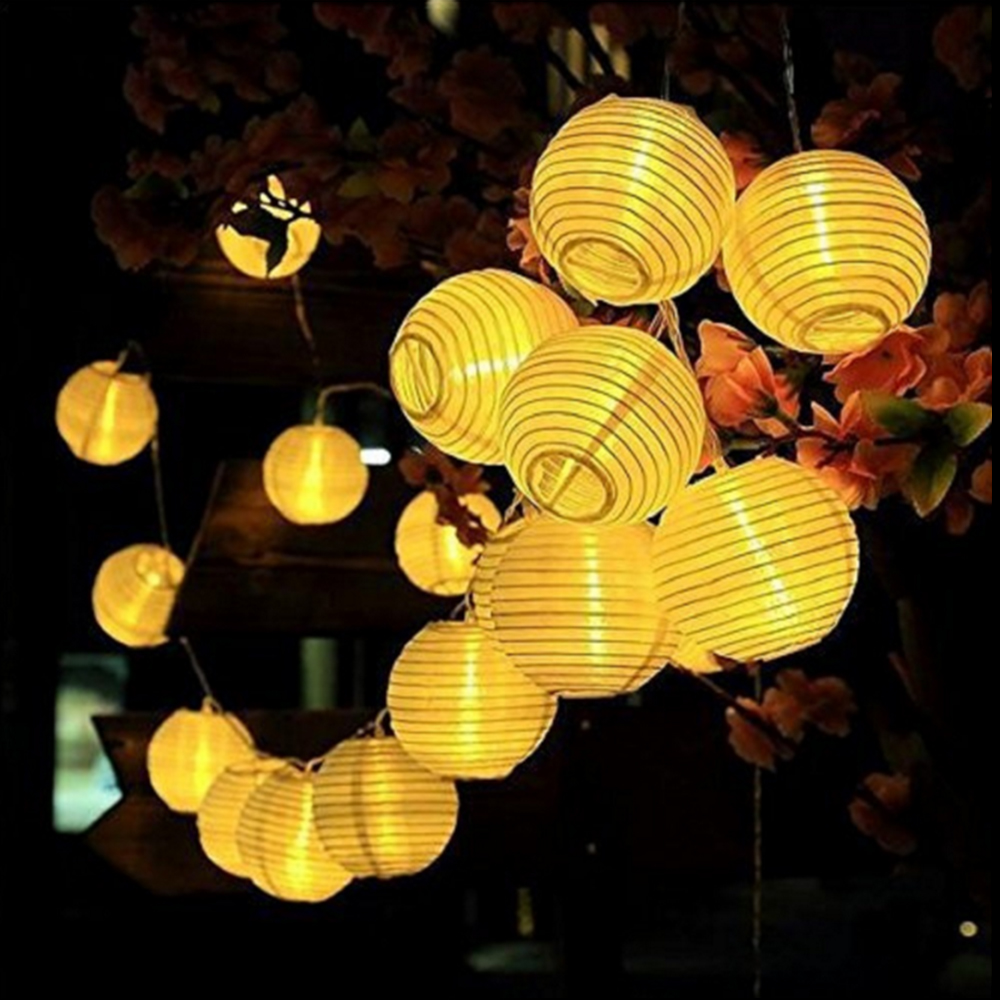 Solar-Led-Licht Wasserdichte LED Solar Power Chinesische Laterne Fee Lichterketten Garten Party Lampe Für Hochzeit Straße Girlande: orange / 0-5W
