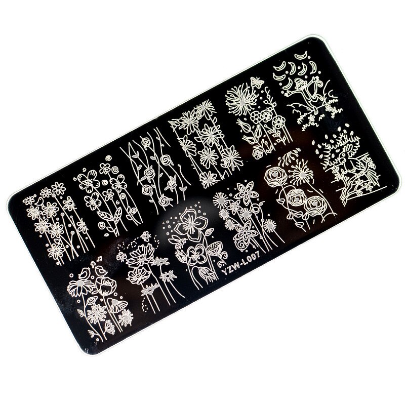 1PC Edelstahl Druck Nagel Stanzen Platten Manikübetreffend Blätter Ahorn Schablone Schimmel Weihnachten Schneeflocken Nagel Kunst DIY Dekorationen: YZW-L07