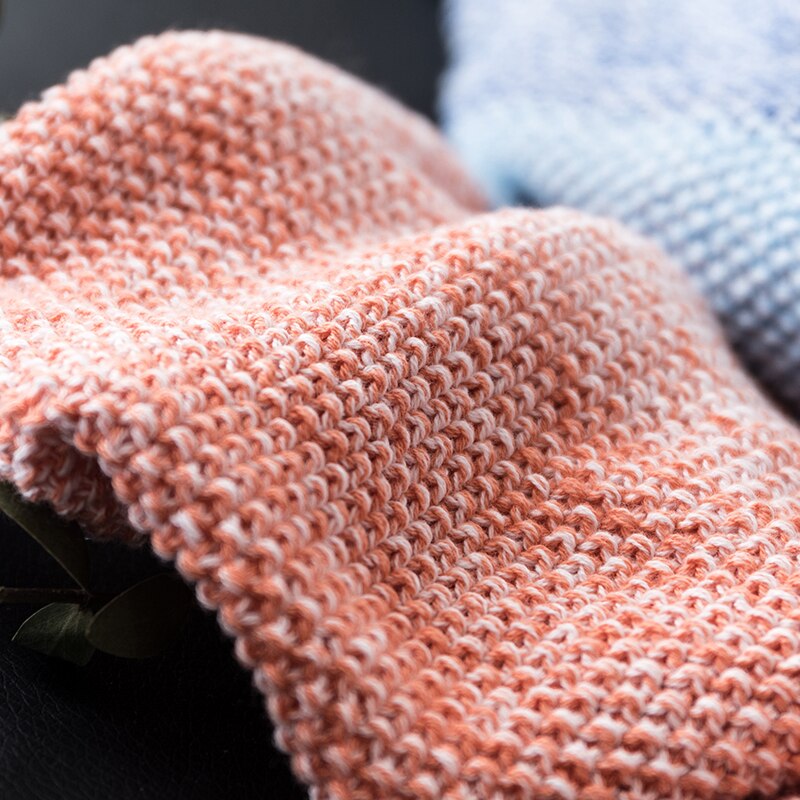 Gebreide Kussenhoes Woondecoratie Regenboog 45X45Cm Vierkante Kussensloop Blauw Roze Nordic Stijl Zachte Katoen Knit