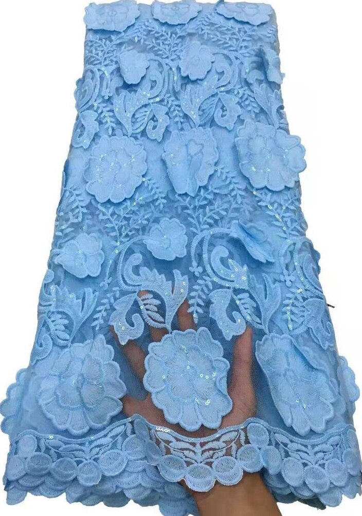 Latest African Lace Fabric African French Net With Sequins Embroidery Tulle Lace For Dresses Women YTB152: AS PIC5