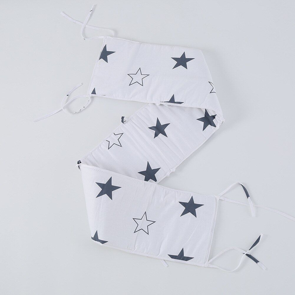 Baby Bed Wieg Bumper Sterren Patroon Zachte Pasgeboren Bumpers Kind Veilig Cot Hek Comfortabele Bedden Veiligheid Producten: White with blue star