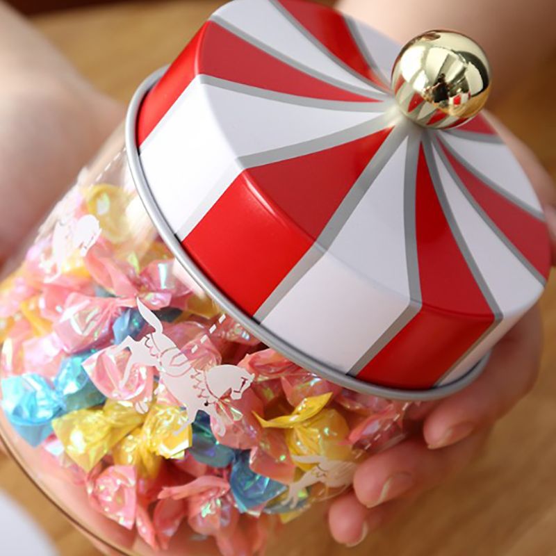 Frascos de vidrio transparente para almacenamiento de latas selladas, caja sellada con carrusel, a prueba de humedad, para dulces, galletas y café, 1300/980/630ML