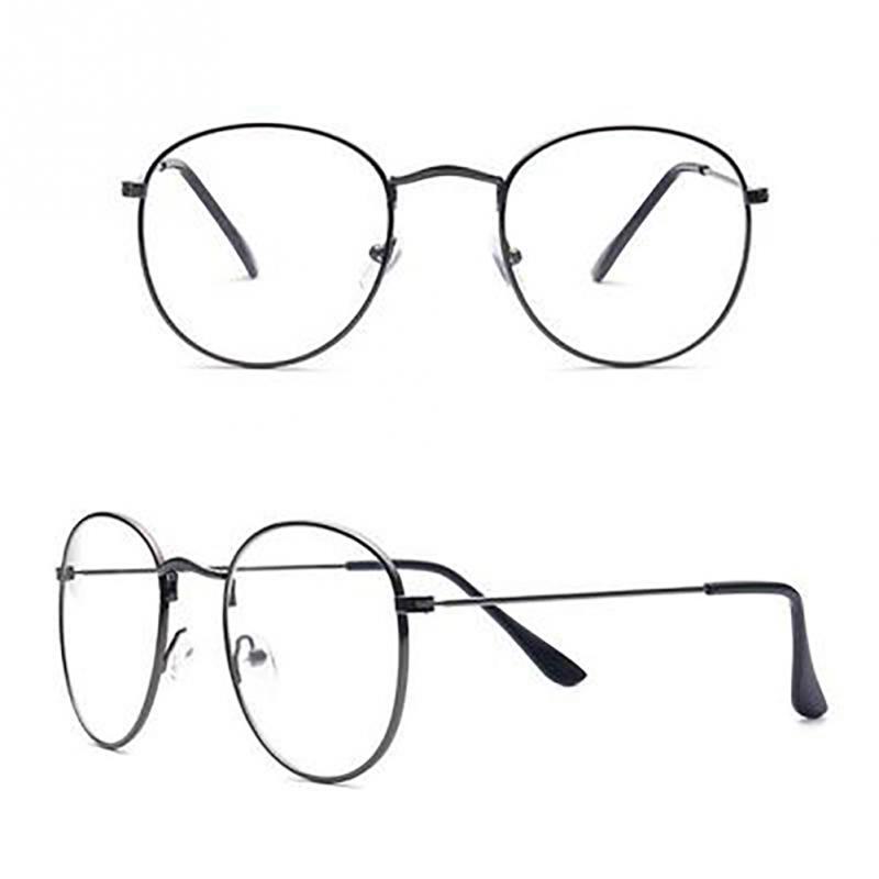 Women Men Simple Classic Gold Metal Frame Glasses Classical Vintage Style Optical Glasses #2