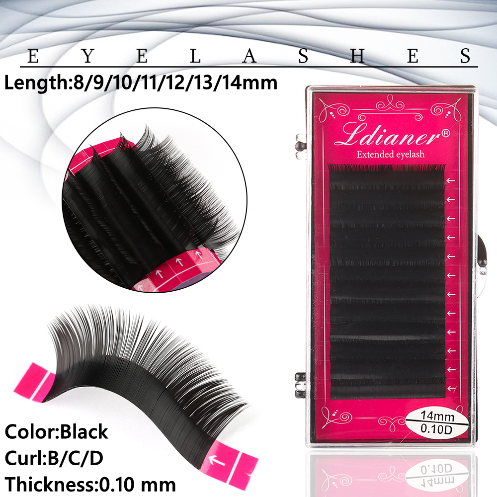 12 bakker imiteret mink individuel øjenvippeforlængelse volumen vipper b/c/d curl 0.10 mm tykkelse 8-14mm naturlige lange vipper håndlavede
