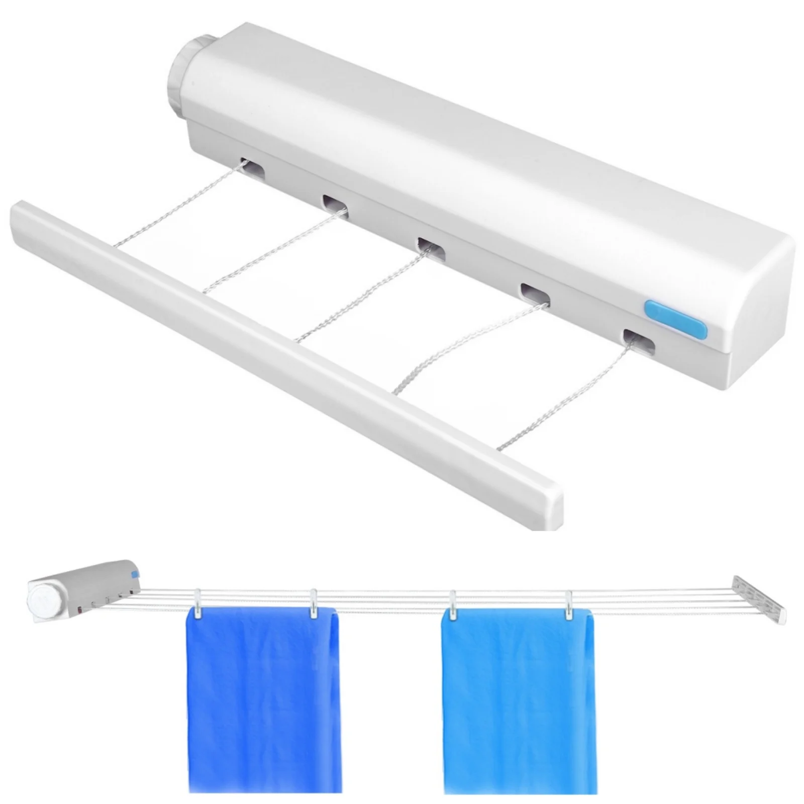 Tendedero retráctil con 4/5 líneas, secadora de ropa montada en la pared, tendedero Invisible para baño, colgador de secado que ahorra espacio