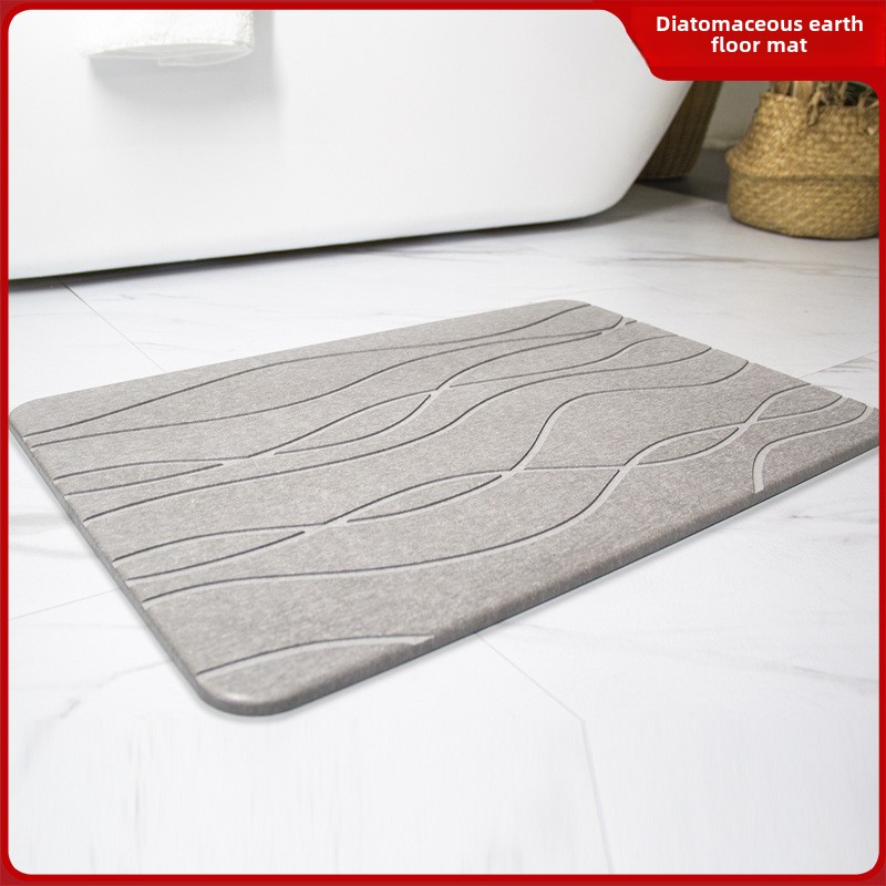 Alfombra de baño de piedra de diatomita para interiores, estera suave de barro de diatomita, absorción de agua, estera de ducha de piedra de diatomita de secado rápido, alfombras de entrada