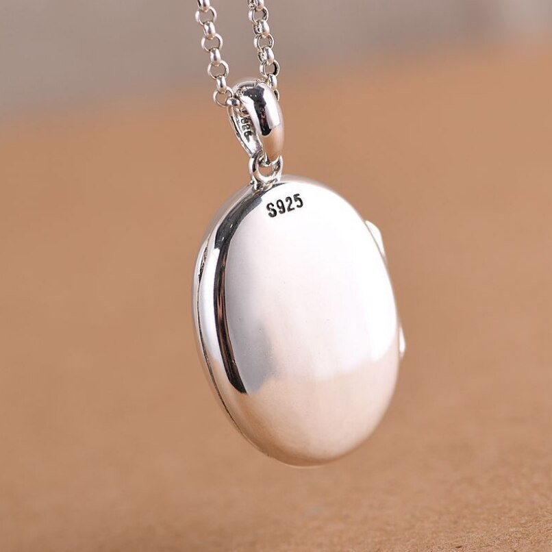 S925 Sterling Zilveren Vintage Foto Clip Hanger Vrouwen Thaise Zilveren Ovale Gesneden Ketting Hanger Vrouwen Style Hanger