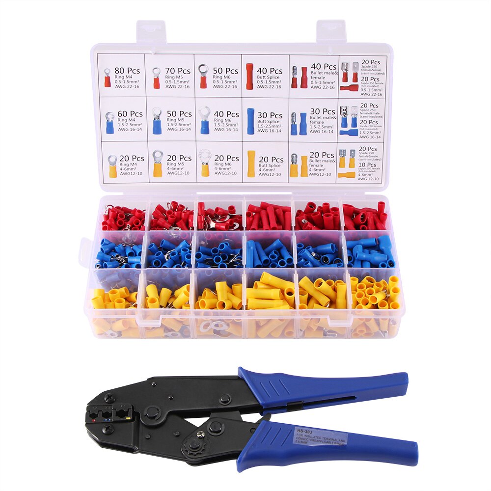700Pcs Crimping Pliers Connector Plugs High Precision Clamp Set Crimping Pliers Cable Lugs Set Tubular Terminal Crimping Tools
