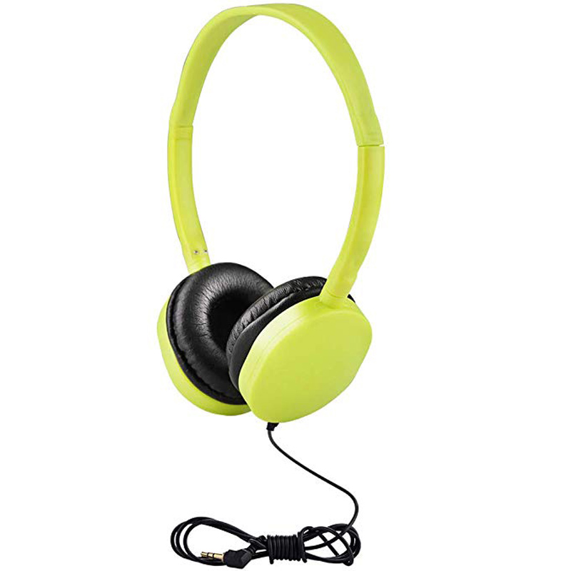 3.5Mm Audio Stereo Jack Opvouwbare Kids Hoofdtelefoon Verstelbare Bedrade Headsets Voor Kinderen Ruisonderdrukking Koptelefoon: Yellow