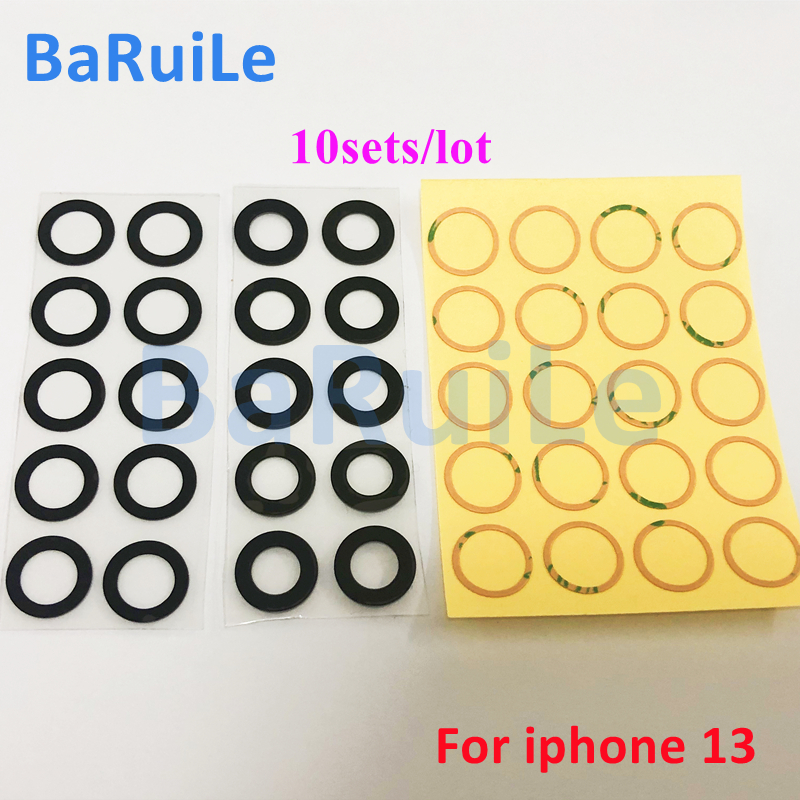 BaRuiLe 10einstellen Zurück Kamera Glas Objektiv Hinten Kamera Glas Kleber Für Iphone 11 12 13 Profi Max 13 Mini ersetzen Reparatur Ersatzteil