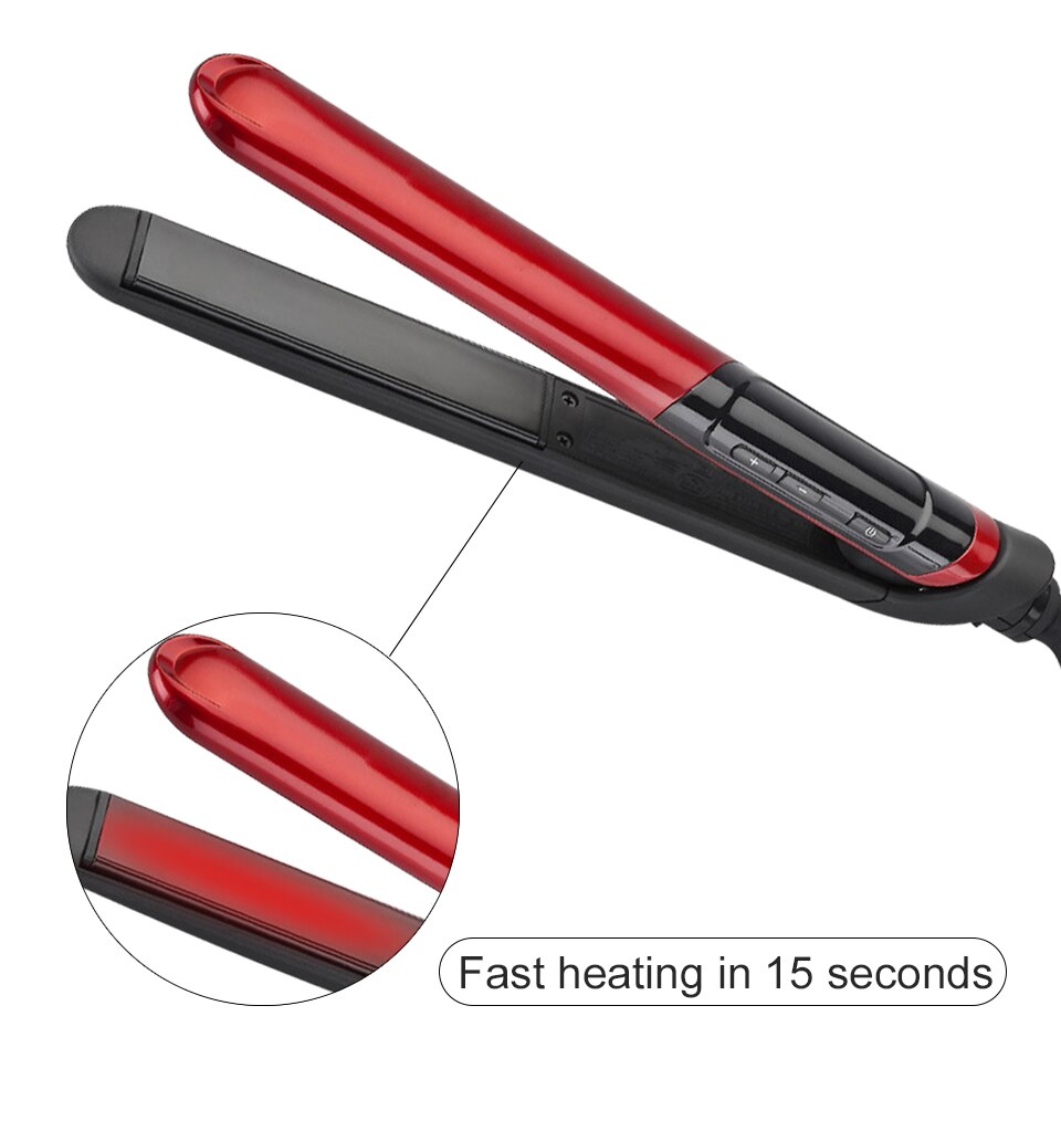 LCD Display 2-in-1 ceramic coating Hair straightener Flat Iron Straightening Irons Styling Tools With Fast Warm-up Thermal